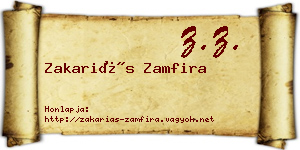 Zakariás Zamfira névjegykártya